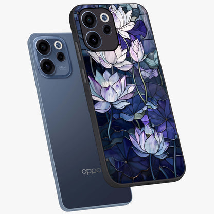 Gloss Petal Rush Glass Case displayed in angled mockup highlighting vibrant petal design with elegant floral aesthetic.