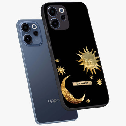 Gold Sun Blush Glass Case displayed in angled mockup highlighting radiant sun design with warm golden aesthetic.