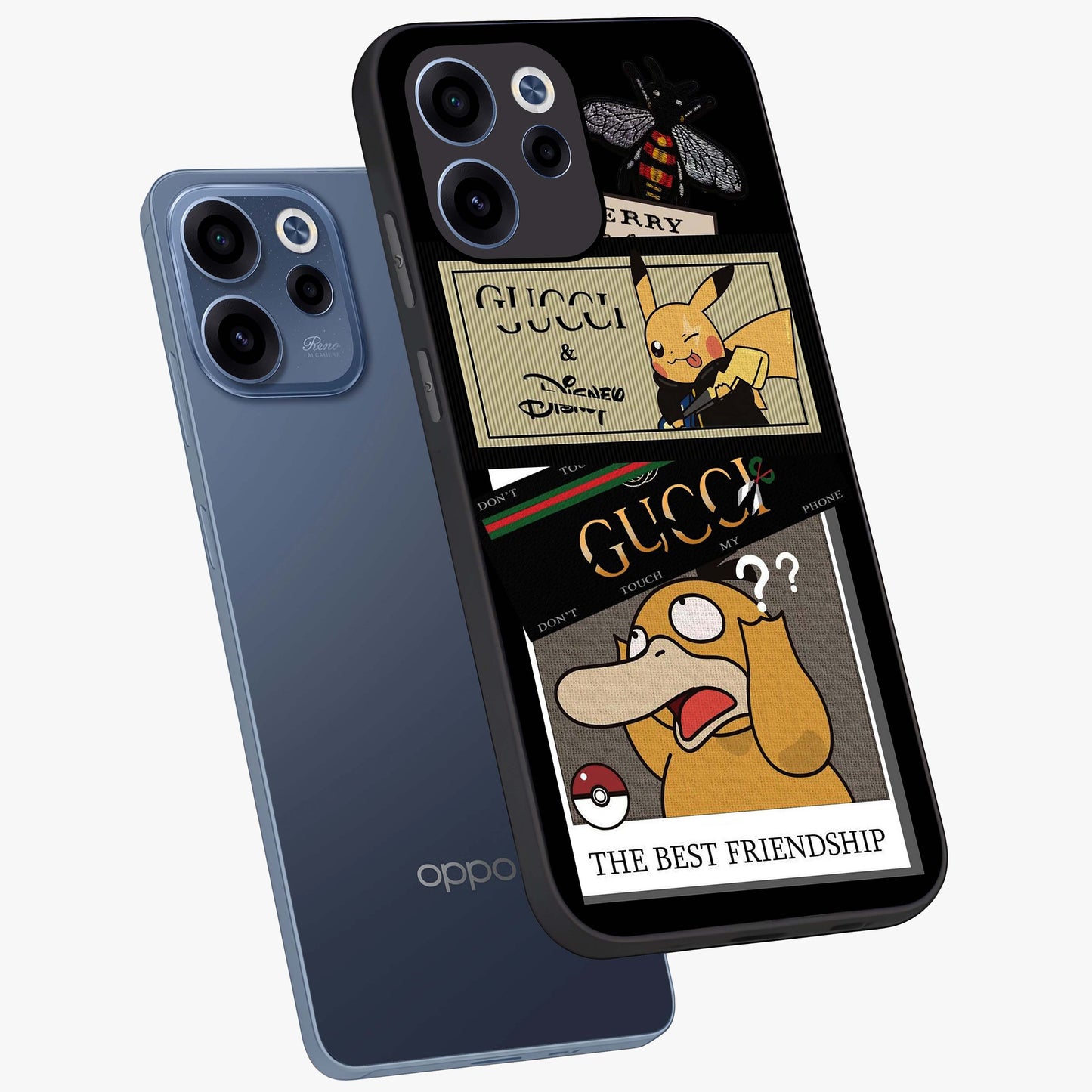 Gucci Play Mashup Glass Case displayed in angled mockup highlighting stylish fashion mashup design with bold aesthetic.