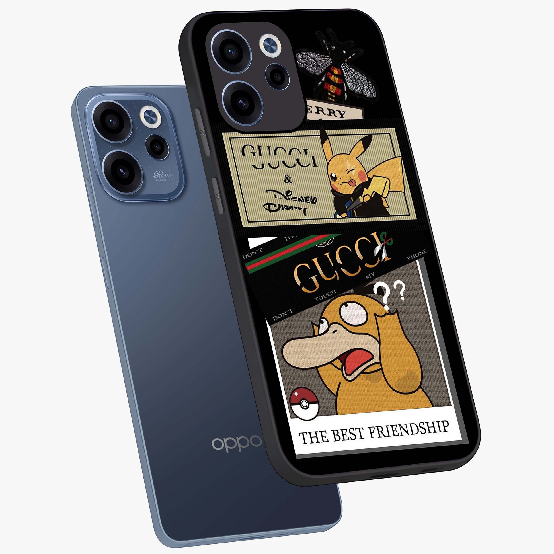 Gucci Play Mashup Glass Case displayed in angled mockup highlighting stylish fashion mashup design with bold aesthetic.