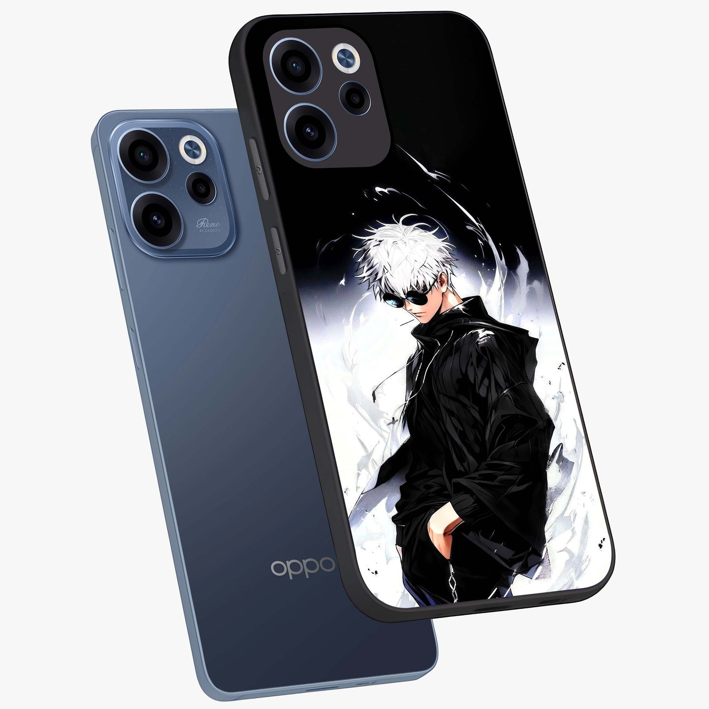 Limitless Shadow King Glass Case displayed in angled mockup highlighting dramatic dark hero design with intense aesthetic.