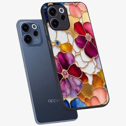 Marble Flower Pattern Glass Case displayed in angled mockup highlighting elegant marble floral design with modern aesthetic.