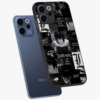 Midnight Chaos Mind Glass Case displayed in angled mockup highlighting chaotic artistic design with dramatic midnight aesthetic.