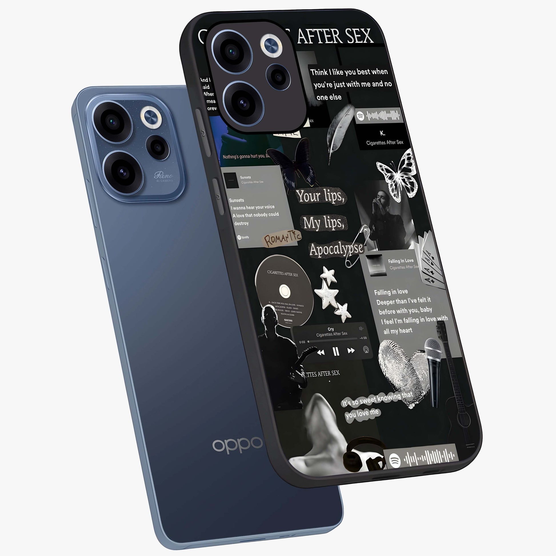 Midnight Love Echo Glass Case displayed in angled mockup highlighting elegant love inspired design with deep aesthetic style.