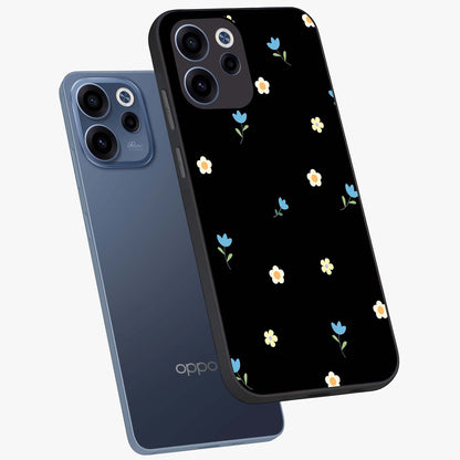 Minimal Petal Whispers Glass Case displayed in angled mockup highlighting delicate petal design with clean minimal aesthetic.