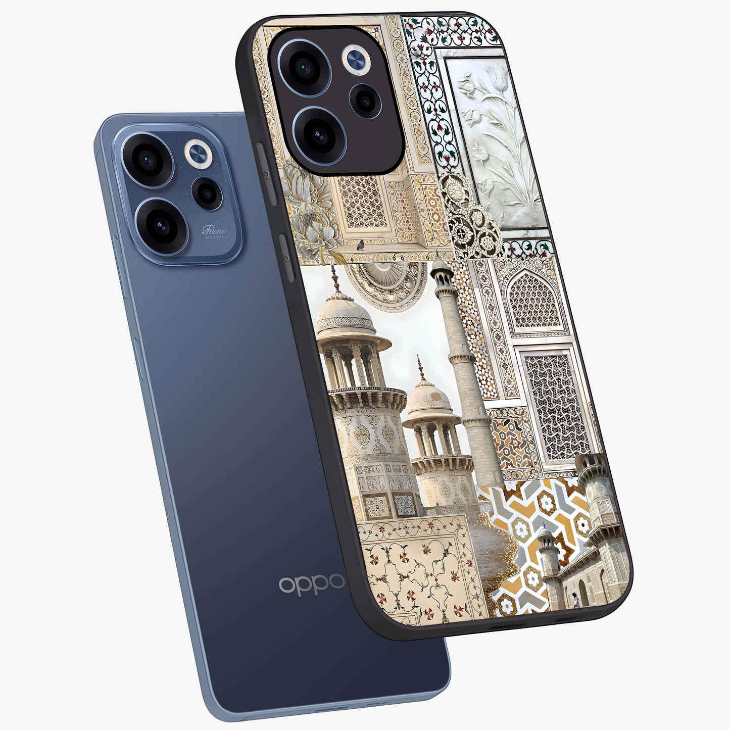 Mughal Marble Legacy Glass Case displayed in angled mockup highlighting elegant heritage marble artwork with royal aesthetic.