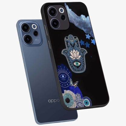 Mystic Hand Aura Glass Case displayed in angled mockup highlighting magical aura design with spiritual aesthetic style.