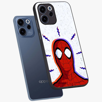 Omg Spiderman Glass Case displayed in angled mockup highlighting dynamic hero illustration with action comic aesthetic.