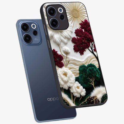 Radiant Bloom Elegance Glass Case displayed in angled mockup highlighting graceful floral design with radiant aesthetic style.