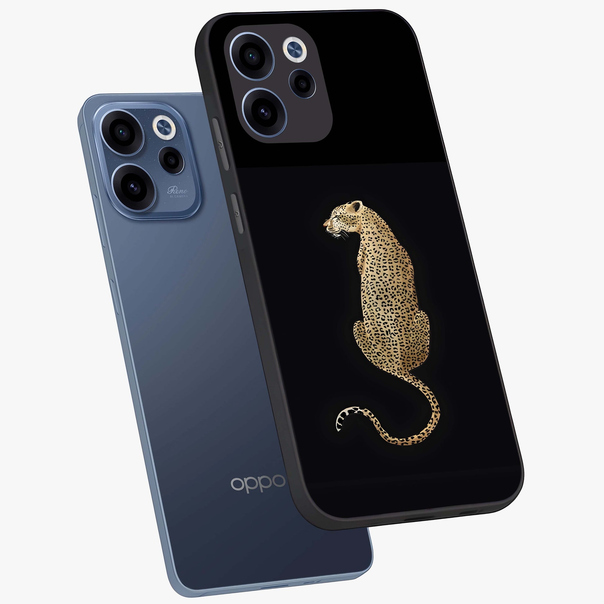 Regal Leopard Glass Case displayed in angled mockup highlighting powerful animal illustration with stylish wild aesthetic.