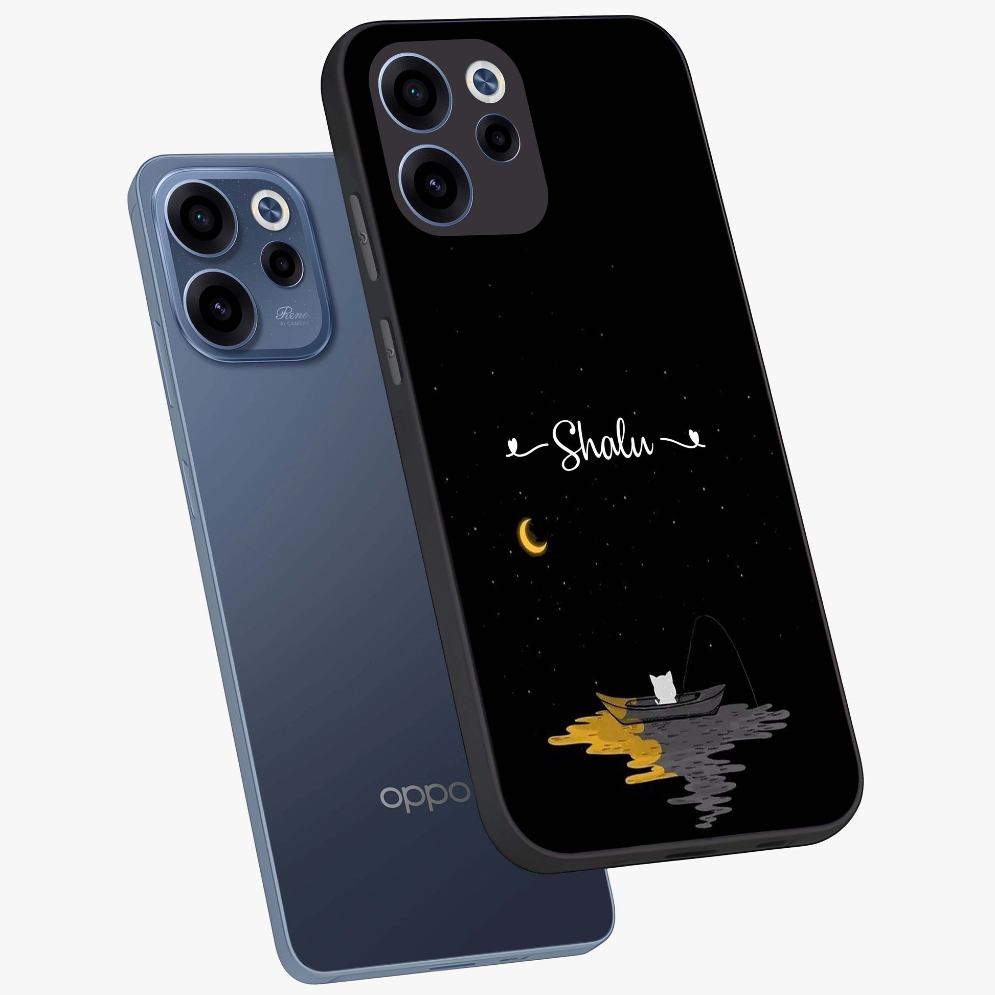 Silent Night Row Glass Case displayed in angled mockup highlighting peaceful evening design with dreamy night aesthetic.