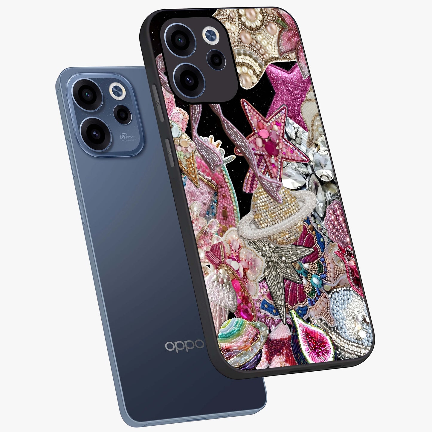 Starlit Jewel Dream Glass Case displayed in angled mockup highlighting glowing celestial jewel design with dreamy aesthetic.