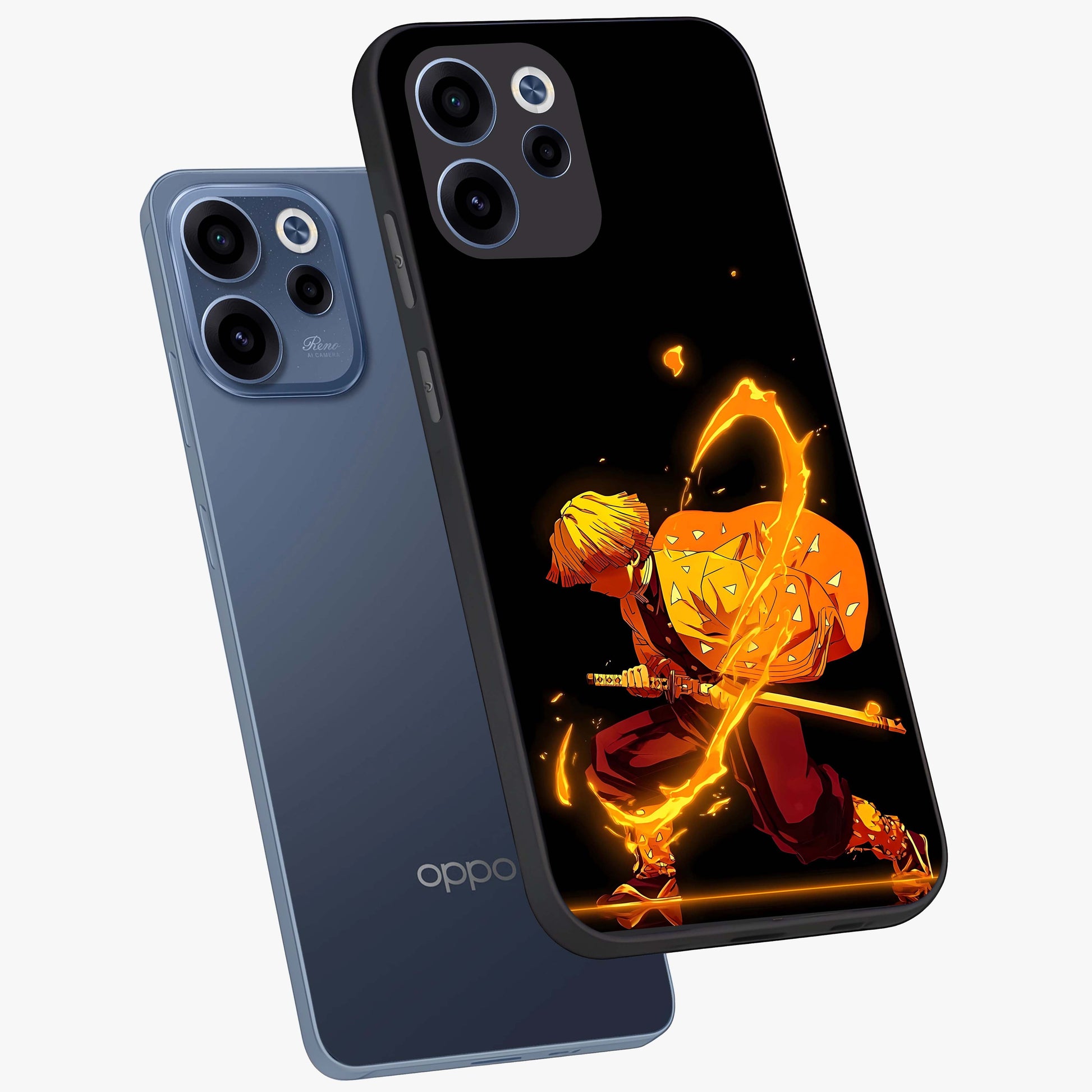 Thunder Flame Execution Glass Case displayed in angled mockup highlighting dramatic fire themed design with intense fantasy aesthetic.