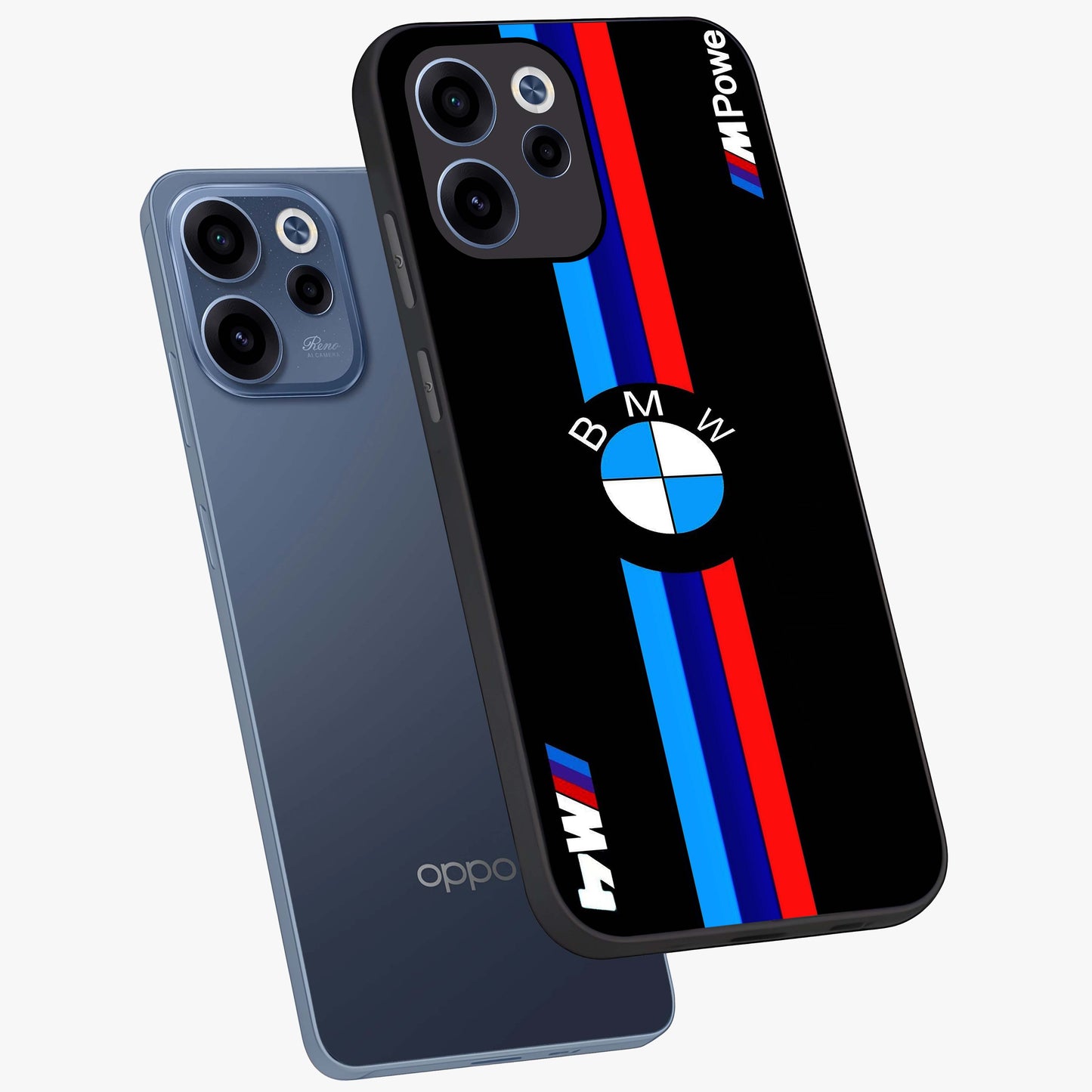 Turbo BMW Beast Glass Case displayed in angled mockup highlighting sleek racing car design with bold automotive aesthetic.