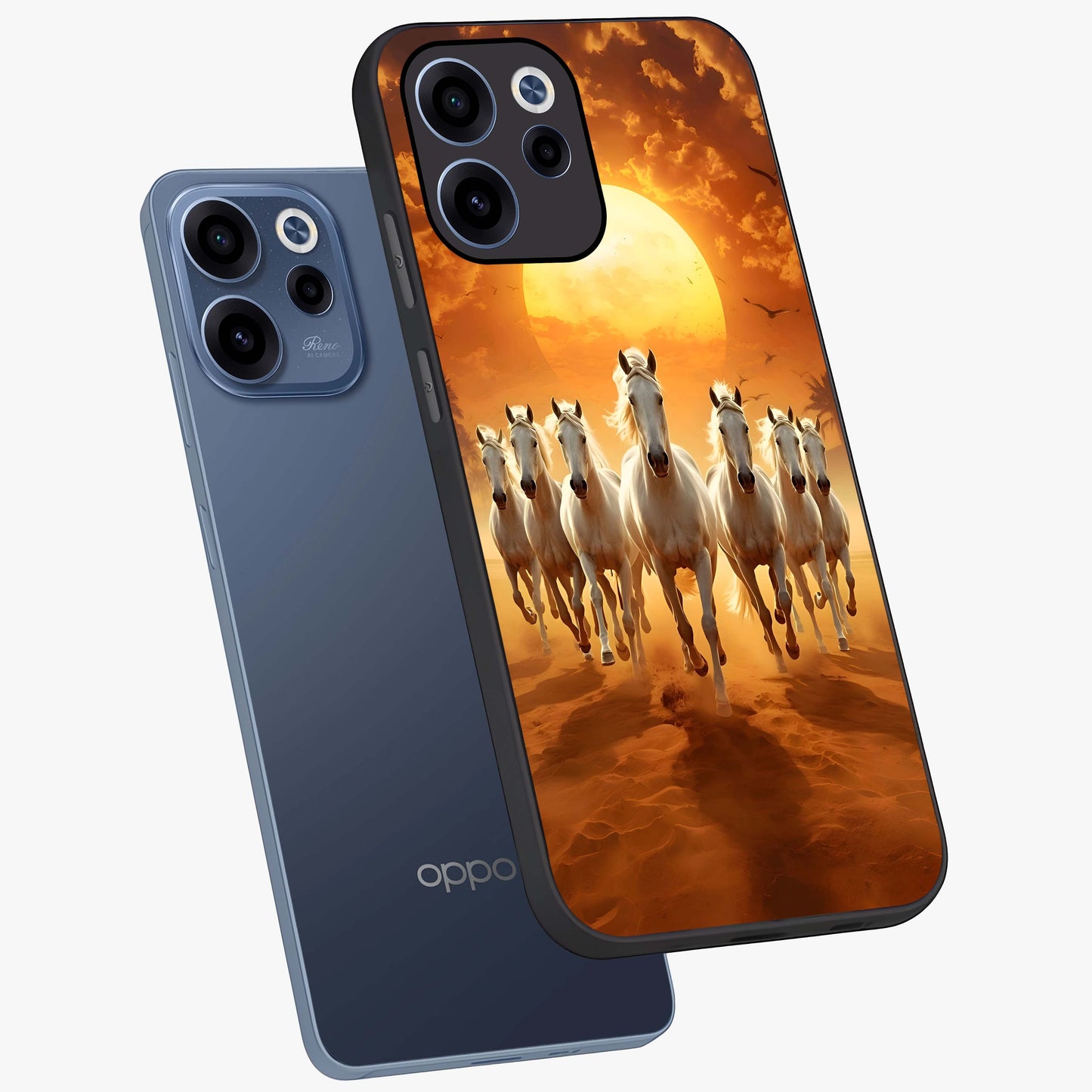 Wild Sunset Majesty Glass Case displayed in angled mockup highlighting vibrant sunset sky design with scenic aesthetic.