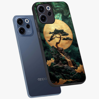 Zen Moon Rise Glass Case displayed in angled mockup highlighting peaceful lunar design with zen aesthetic style.