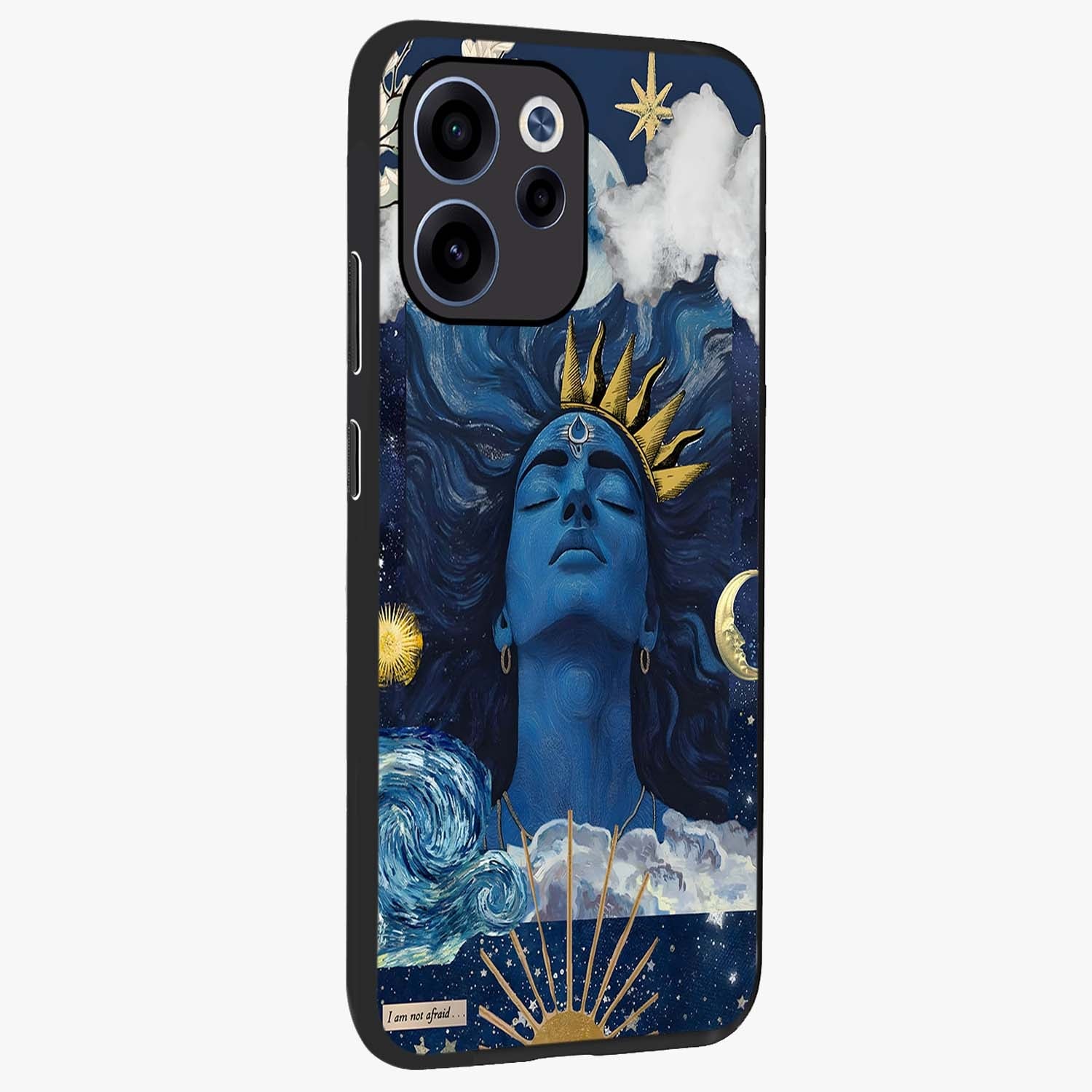 Aesthetic Lord Shiva Glass Case upright view showcasing powerful Lord Shiva artwork with devotional theme.