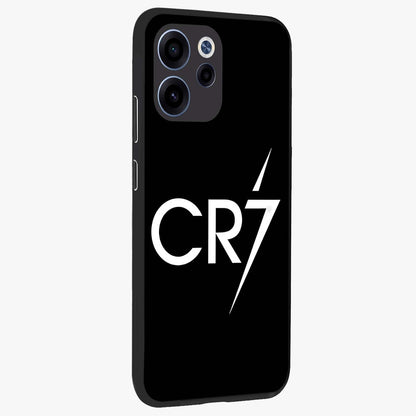 Cr7 Elite Strike Glass Case upright view showcasing energetic football inspired design with modern sports aesthetic.
