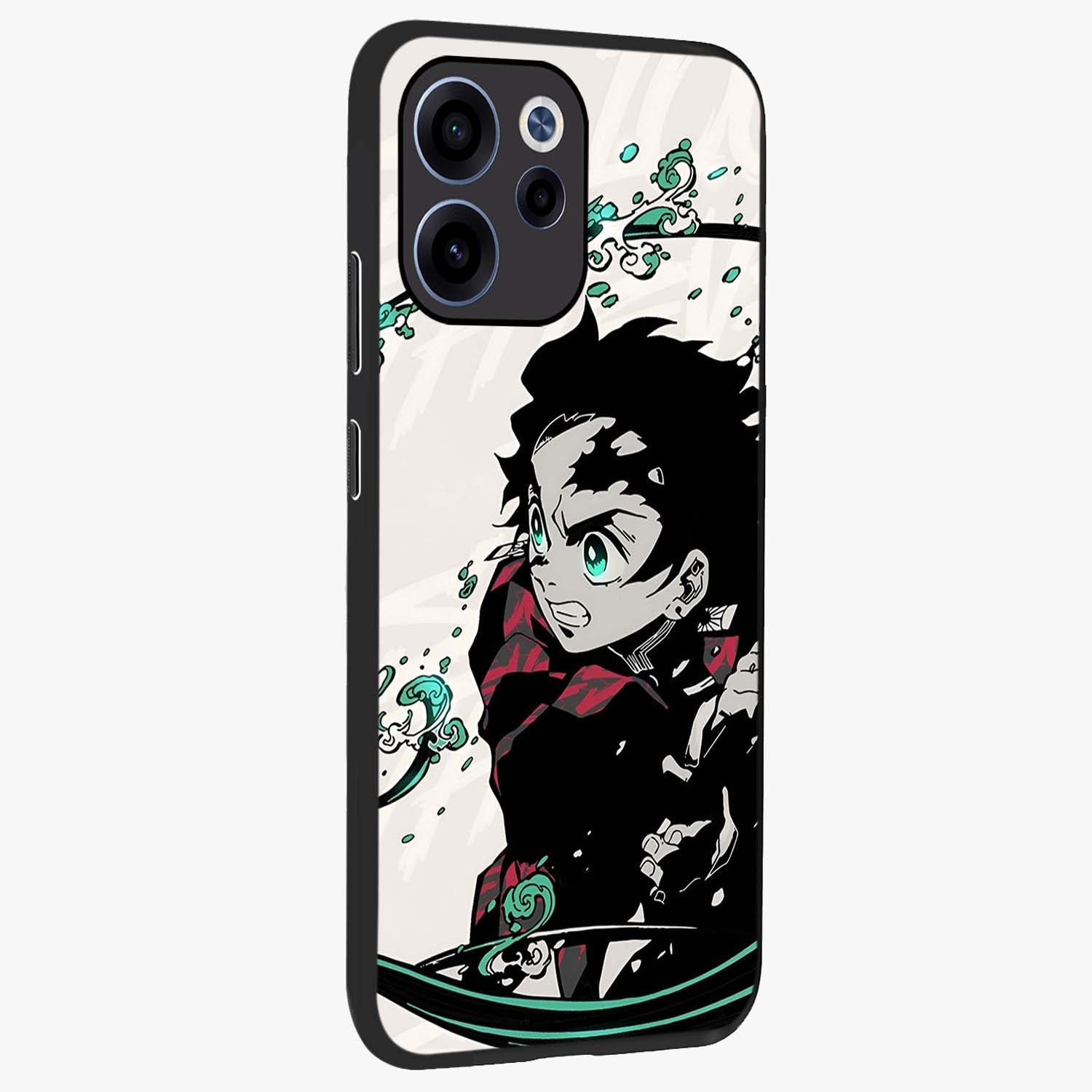 Demon Slayer Glass Case upright view showcasing powerful anime artwork with intense warrior theme.
