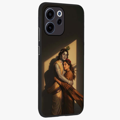 Divine Eternal Love Glass Case upright view showcasing graceful spiritual artwork with eternal love theme.