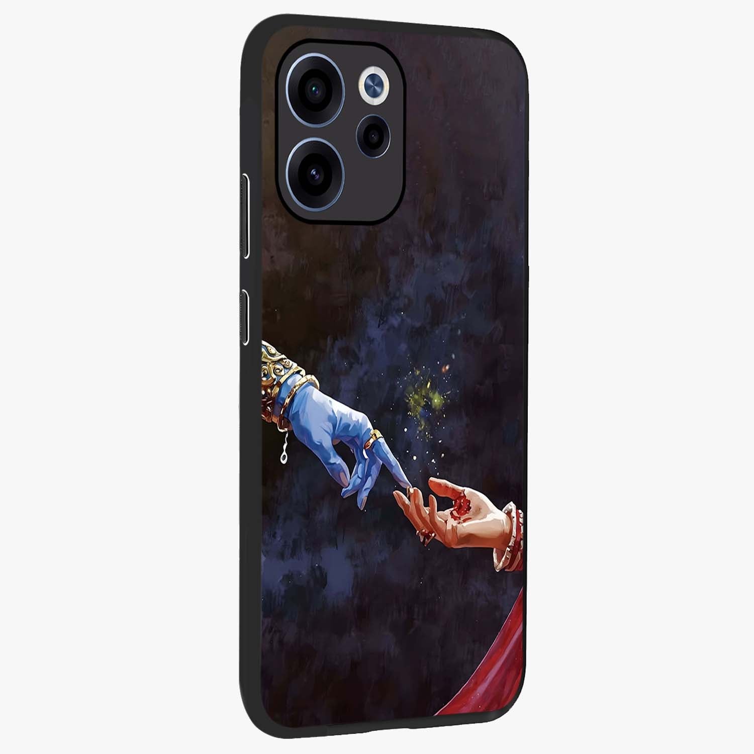 Divine Touch Eternal Glass Case upright view showcasing peaceful spiritual artwork with eternal divine theme.