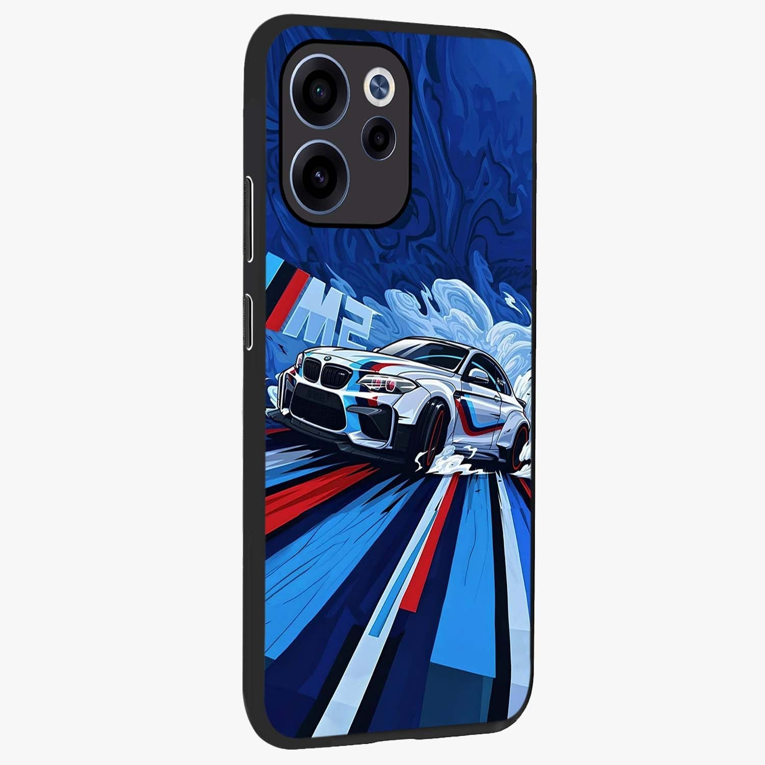 Drift Power Rush Glass Case upright view showcasing high speed racing artwork with bold automotive theme.