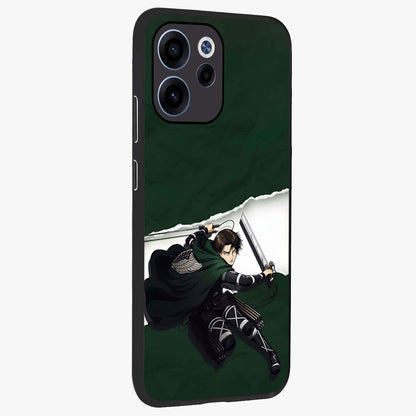 Emerald War Vanguard Glass Case upright view showcasing dramatic warrior artwork with bold fantasy theme.