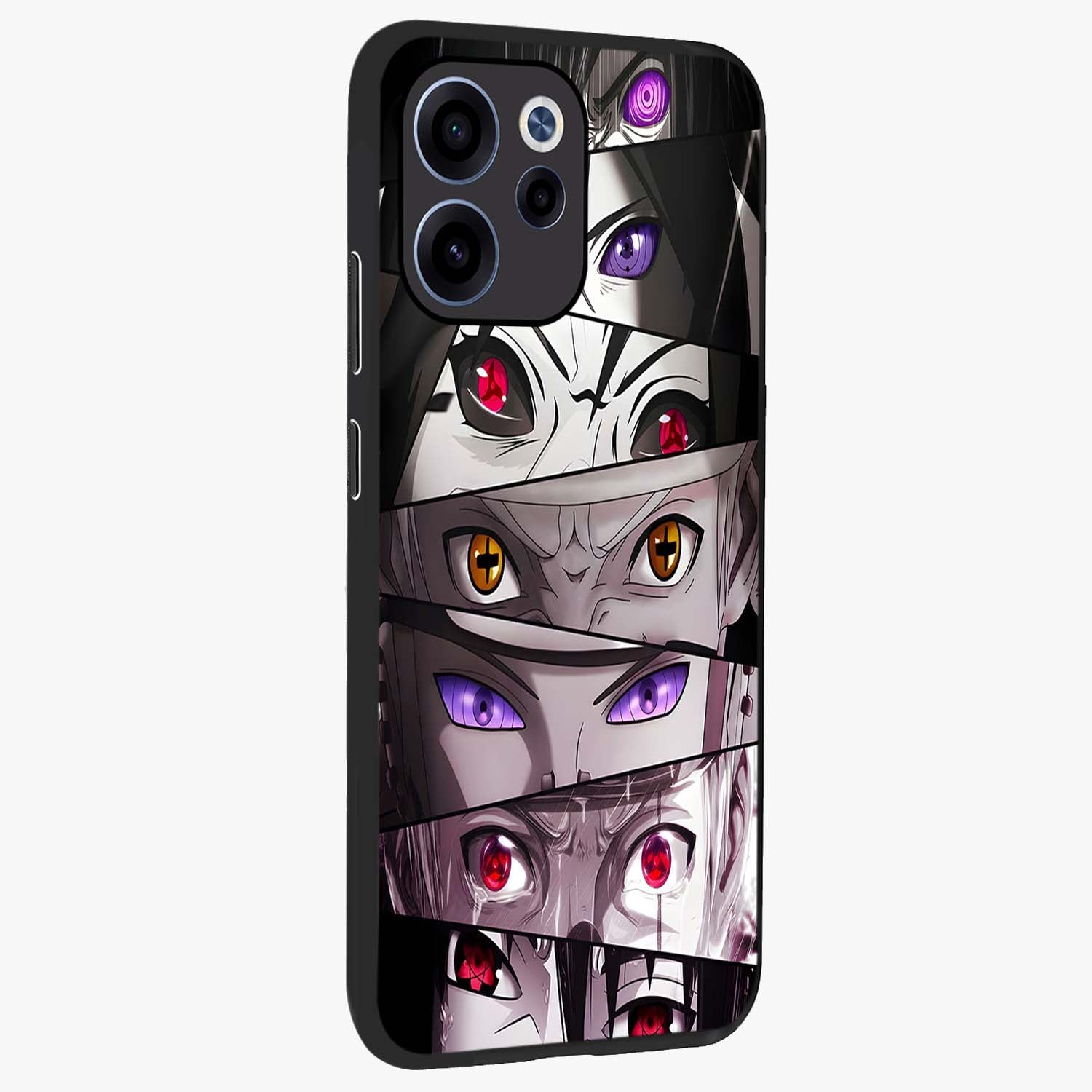 Eyes of Destiny Glass Case upright view showcasing symbolic eye artwork with dramatic artistic theme.