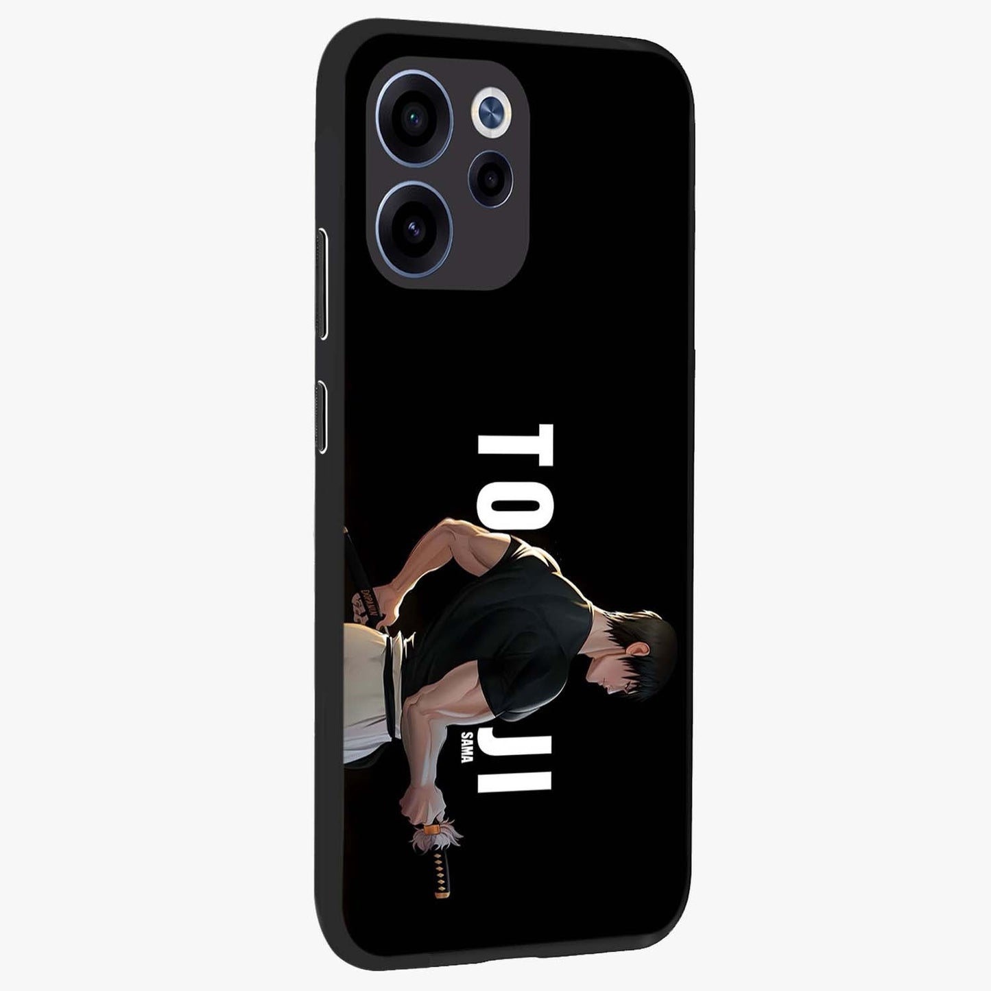 Midnight Blade Resolve Glass Case upright view showcasing intense warrior artwork with midnight battle theme.