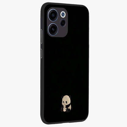 Midnight Panda Love Glass Case upright view showcasing charming panda artwork with playful romantic theme.