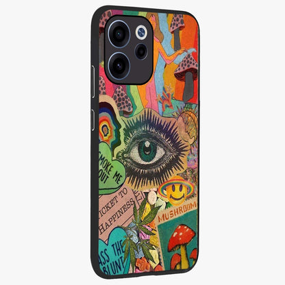 Mystic Eye Wonderland Glass Case upright view showcasing symbolic eye artwork with mysterious fantasy theme.
