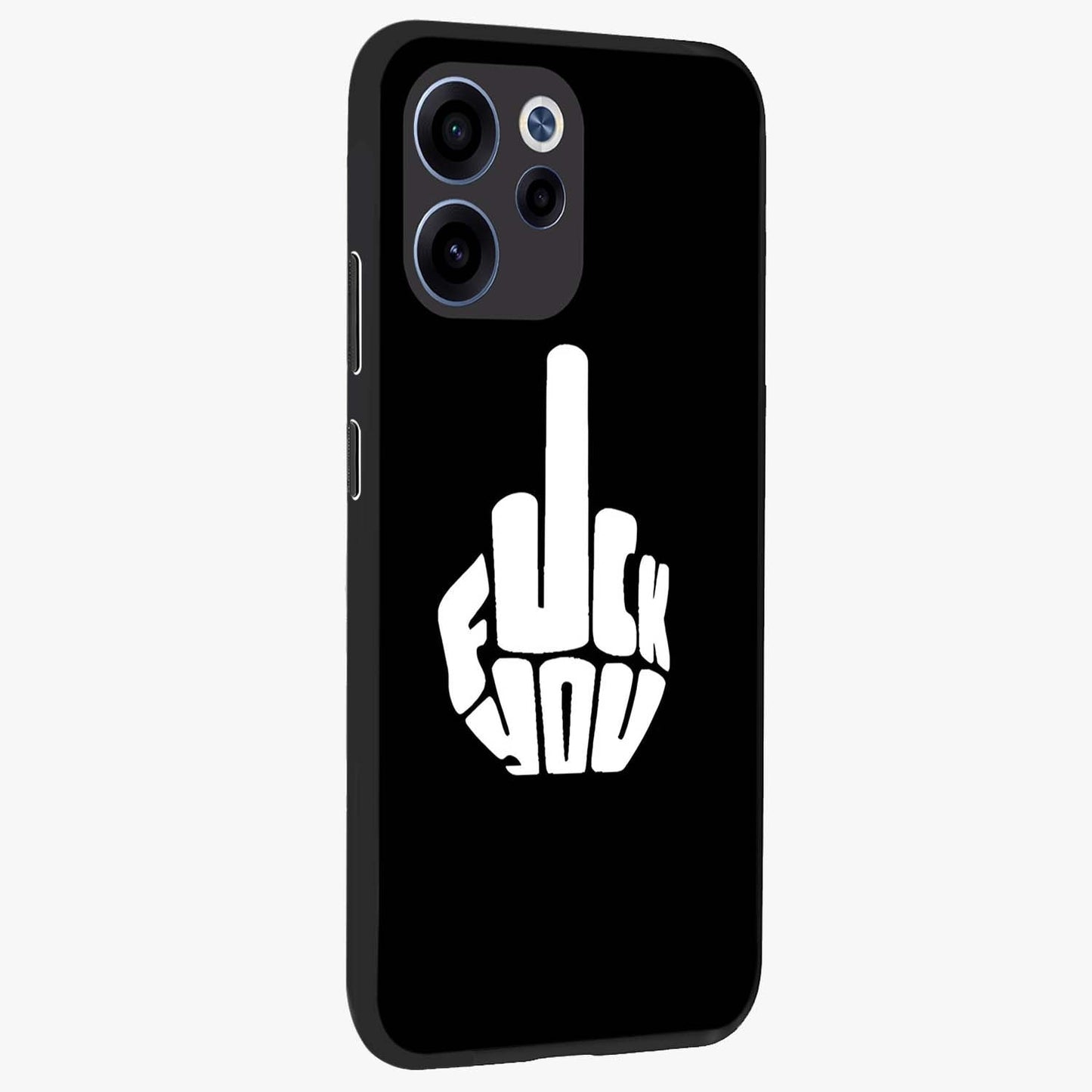Rebel Mode On Glass Case upright view showcasing striking statement artwork with bold rebellious theme.