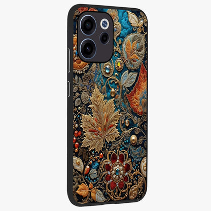 Royal Jewel Garden Glass Case upright view showcasing rich floral artwork with luxurious garden theme.