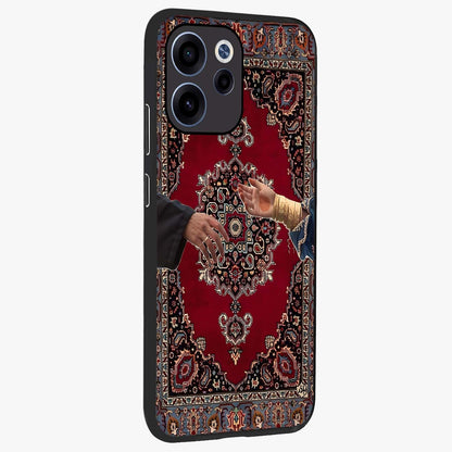 Royal Touch Reach Glass Case upright view showcasing stylish royal inspired artwork with graceful theme.