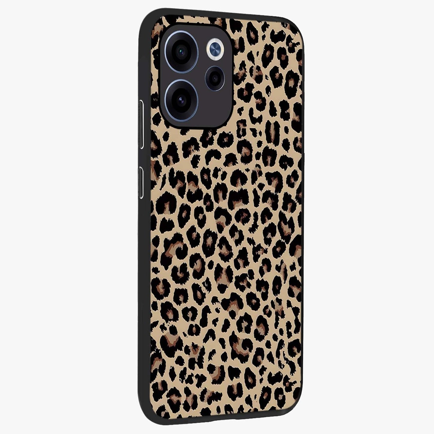 Savage Chic Pattern Glass Case upright view showcasing trendy decorative artwork with edgy fashion theme.