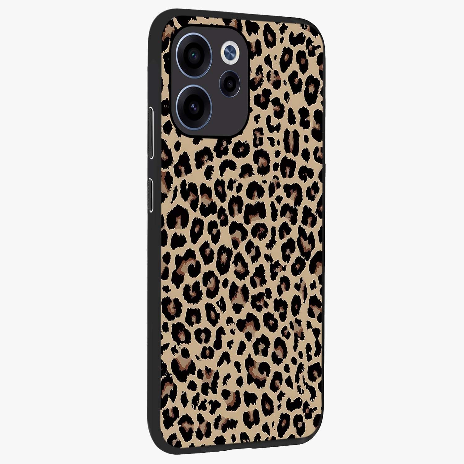 Savage Chic Pattern Glass Case upright view showcasing trendy decorative artwork with edgy fashion theme.