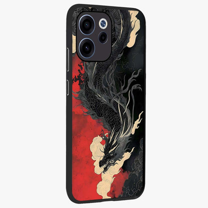 Shadow Dragon Fury Glass Case upright view showcasing intense dragon artwork with dramatic shadow theme.