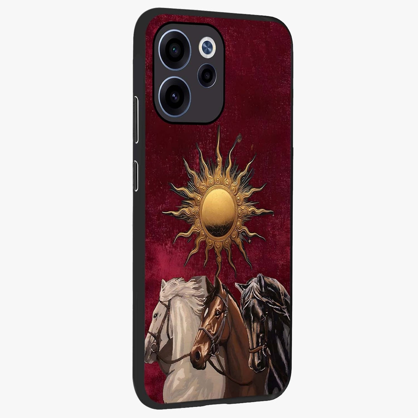 Solar Riders Glass Case upright view showcasing energetic rider artwork with bold adventure theme.