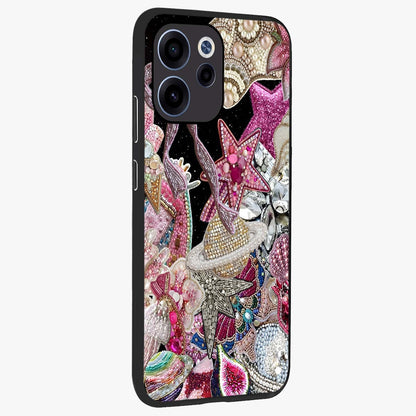 Starlit Jewel Dream Glass Case upright view showcasing radiant star inspired artwork with magical night theme.