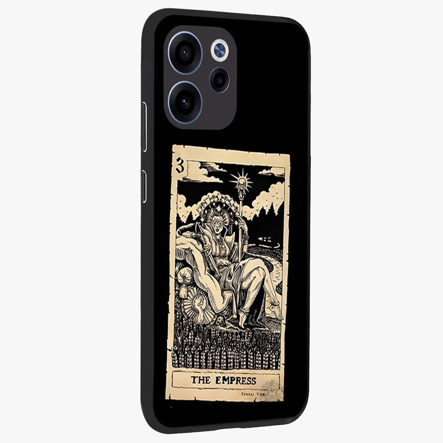 The Empress Glass Case upright view showcasing powerful empress themed artwork with luxurious artistic theme.