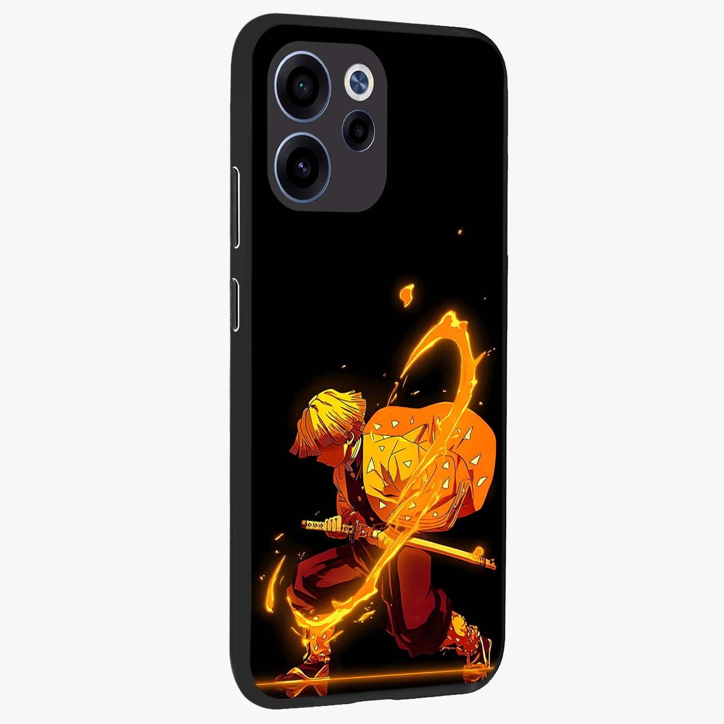 Thunder Flame Execution Glass Case upright view showcasing explosive flame artwork with dynamic action theme.