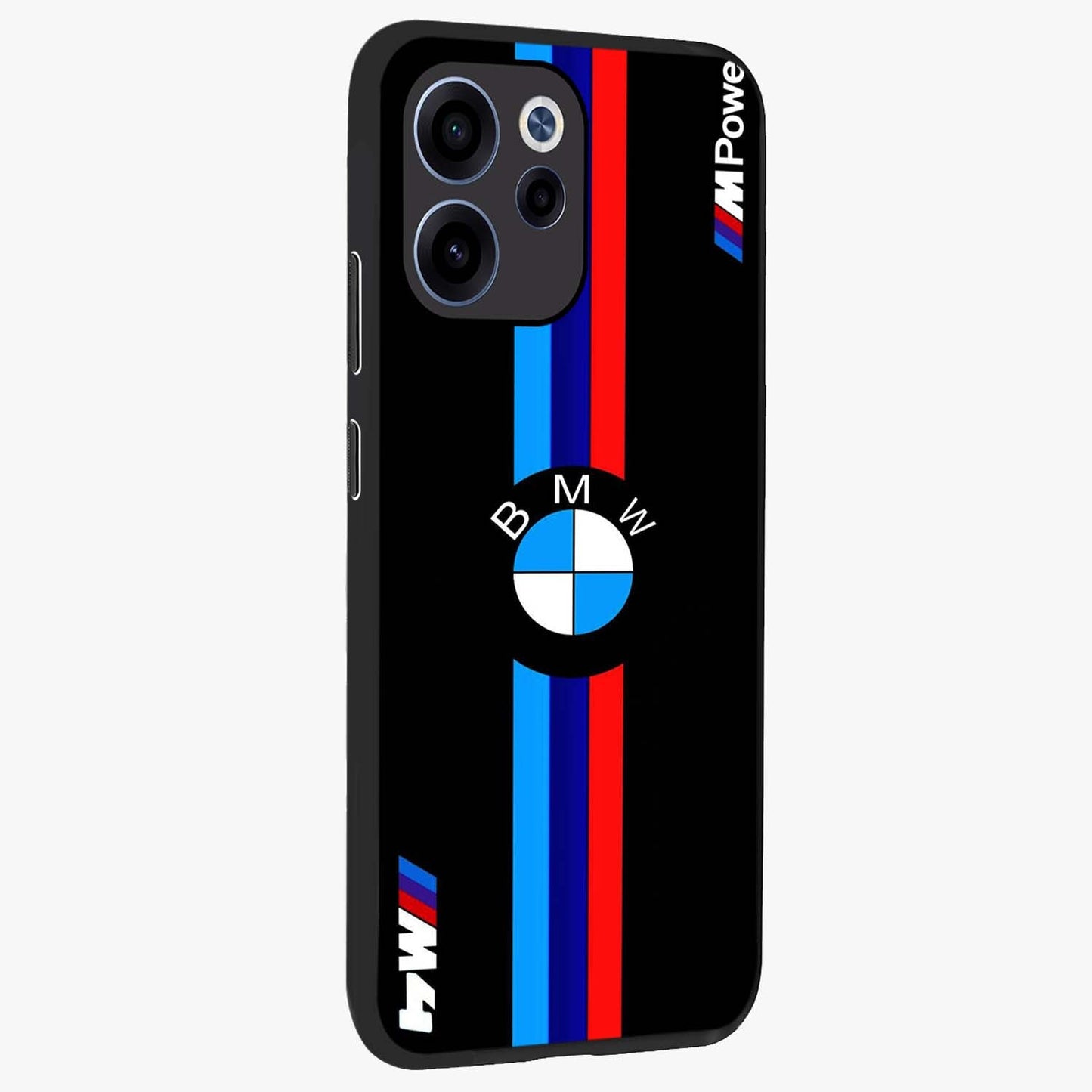 Turbo BMW Beast Glass Case upright view showcasing powerful car artwork with modern motorsport theme.