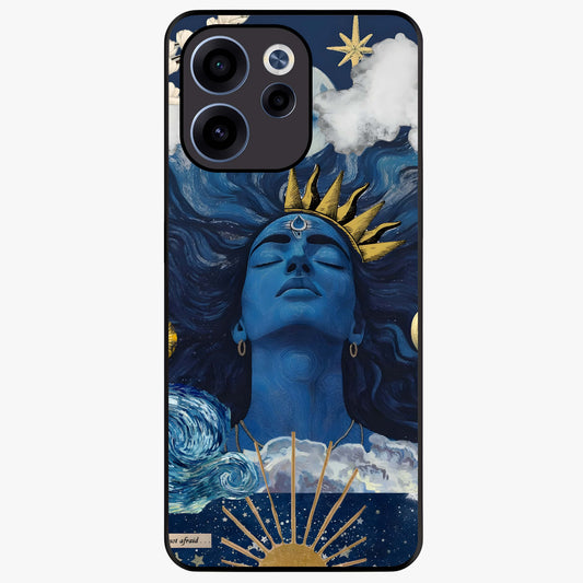 Aesthetic Lord Shiva Glass Case showing flat back view with divine Shiva artwork and glossy glass finish.