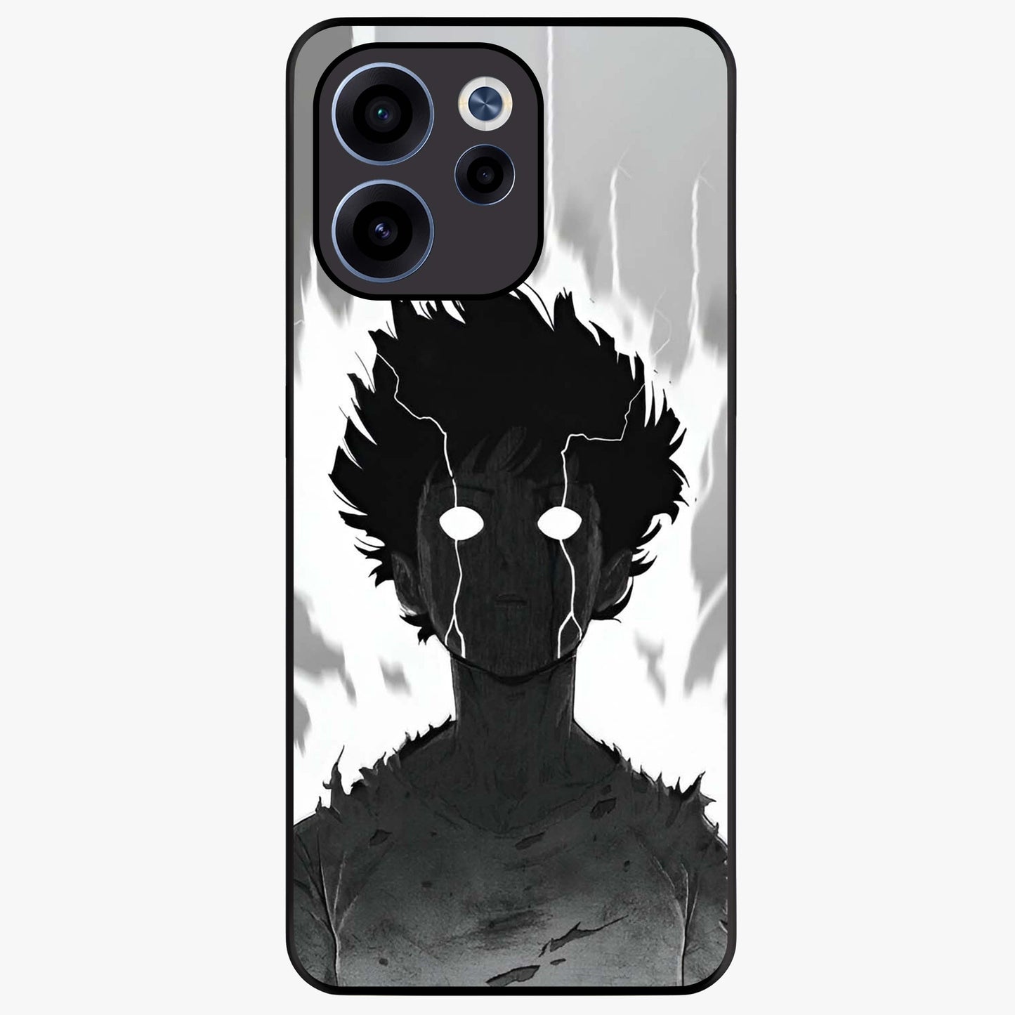 Awakened Inner Rage Glass Case showing flat back view with intense artistic artwork and glossy glass finish.