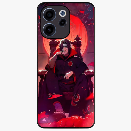 Blood Moon Sovereign Glass Case showing flat back view with mystical blood moon artwork and glossy glass finish.