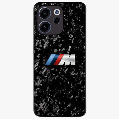 Carbon Speed Mark Glass Case showing flat back view with sporty carbon pattern artwork and glossy glass finish.