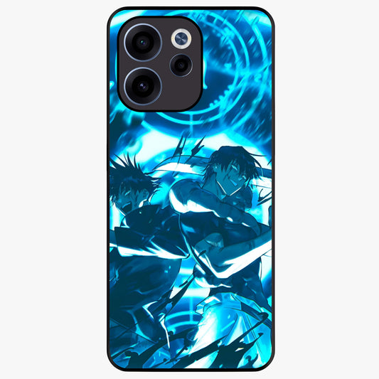Cursed Energy Clash Glass Case showing flat back view with intense cursed energy artwork and glossy glass finish.
