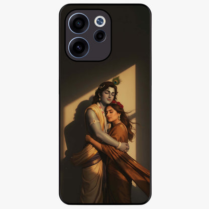 Divine Eternal Love Glass Case showing flat back view with spiritual love themed artwork and glossy glass finish.