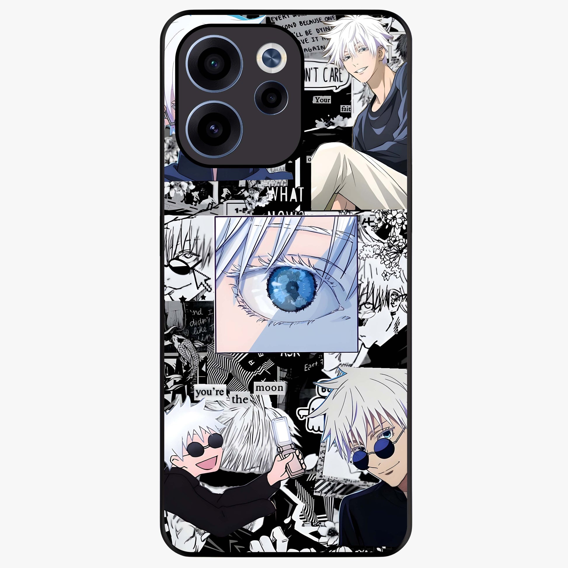 Infinity Sorcerer Chaos Glass Case showing flat back view with mystical sorcerer themed artwork and glossy glass finish.