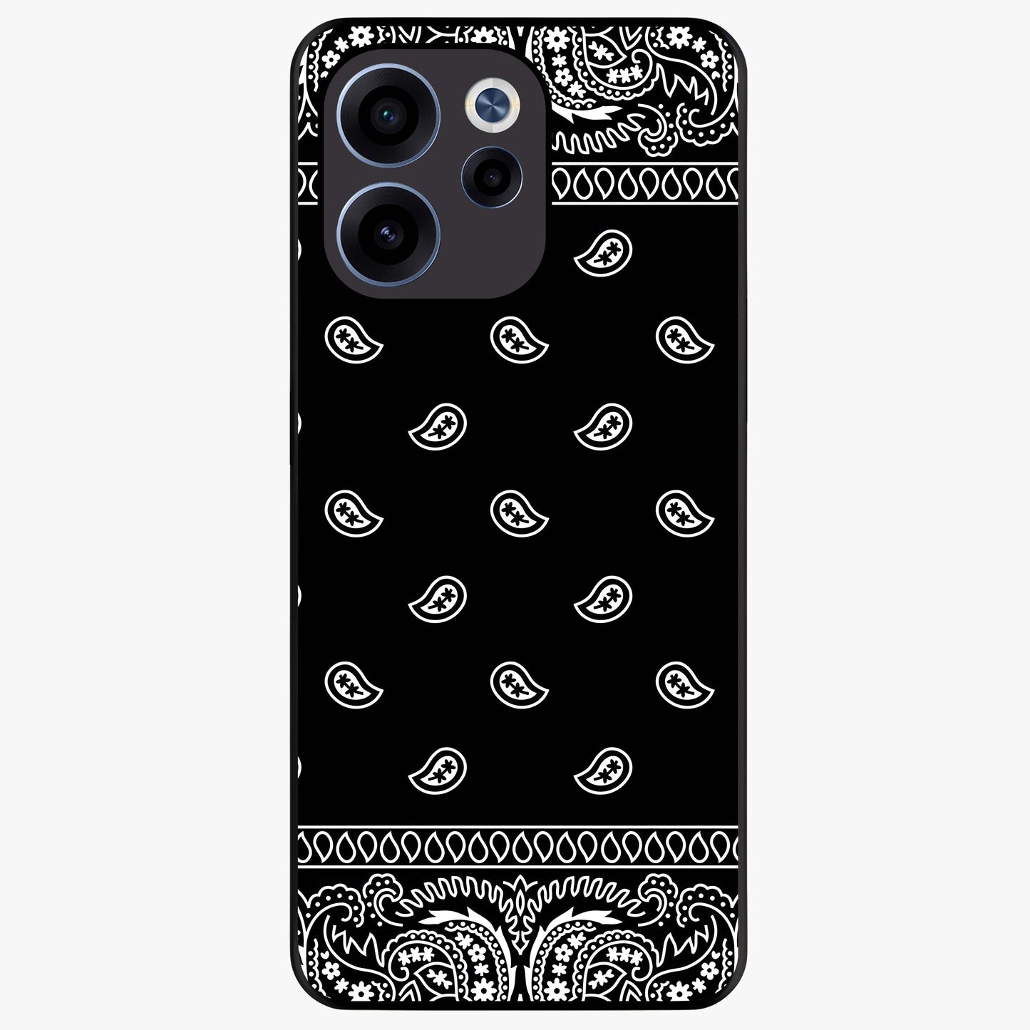 Retro Rebel Threads Glass Case showing flat back view with vintage street style artwork and glossy glass finish.